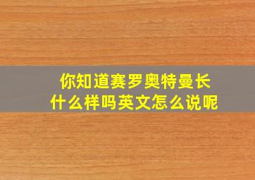 你知道赛罗奥特曼长什么样吗英文怎么说呢