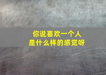 你说喜欢一个人是什么样的感觉呀