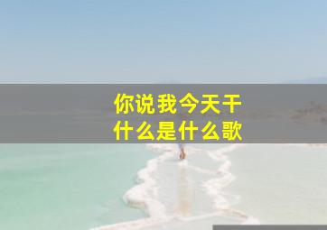 你说我今天干什么是什么歌