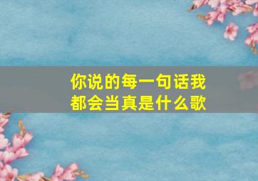 你说的每一句话我都会当真是什么歌