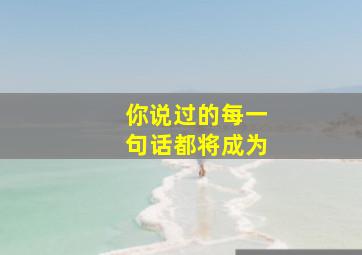 你说过的每一句话都将成为