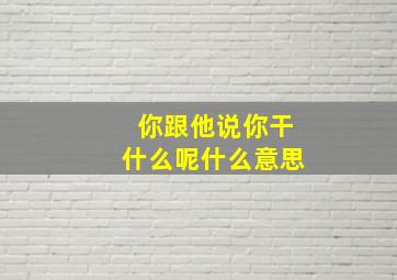 你跟他说你干什么呢什么意思