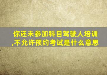 你还未参加科目驾驶人培训,不允许预约考试是什么意思