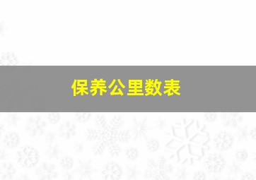 保养公里数表