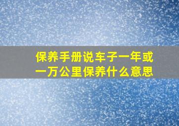 保养手册说车子一年或一万公里保养什么意思