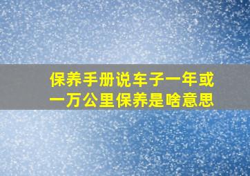 保养手册说车子一年或一万公里保养是啥意思