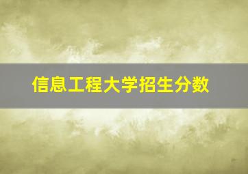 信息工程大学招生分数