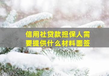 信用社贷款担保人需要提供什么材料面签