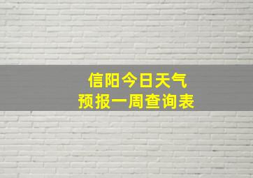 信阳今日天气预报一周查询表