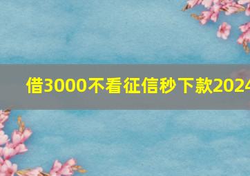 借3000不看征信秒下款2024