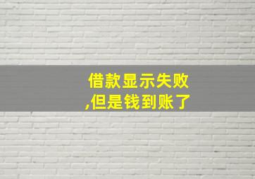 借款显示失败,但是钱到账了