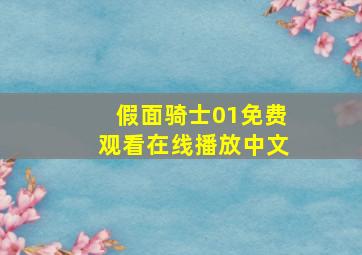 假面骑士01免费观看在线播放中文