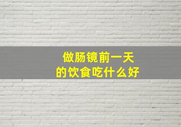 做肠镜前一天的饮食吃什么好