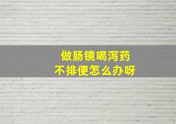 做肠镜喝泻药不排便怎么办呀