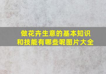 做花卉生意的基本知识和技能有哪些呢图片大全