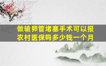 做输卵管堵塞手术可以报农村医保吗多少钱一个月