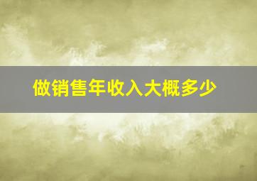 做销售年收入大概多少