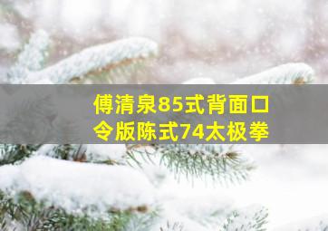 傅清泉85式背面口令版陈式74太极拳