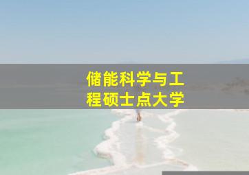 储能科学与工程硕士点大学