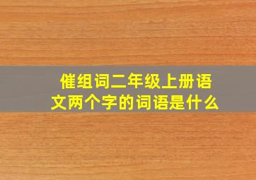 催组词二年级上册语文两个字的词语是什么