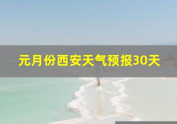 元月份西安天气预报30天