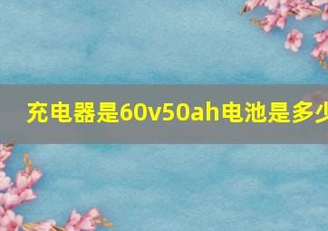 充电器是60v50ah电池是多少