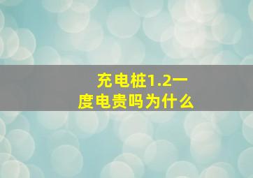 充电桩1.2一度电贵吗为什么