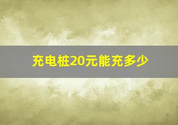 充电桩20元能充多少