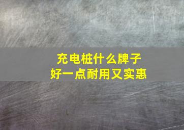 充电桩什么牌子好一点耐用又实惠