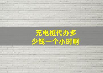 充电桩代办多少钱一个小时啊