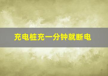 充电桩充一分钟就断电