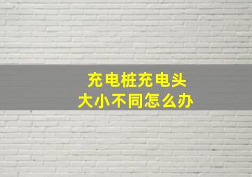 充电桩充电头大小不同怎么办