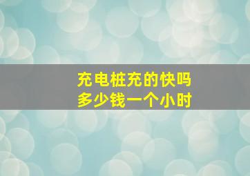 充电桩充的快吗多少钱一个小时