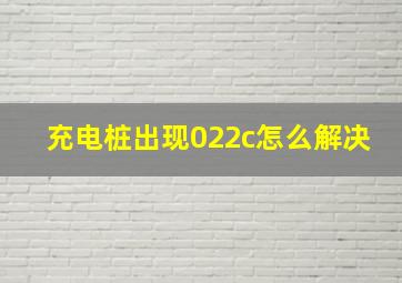 充电桩出现022c怎么解决