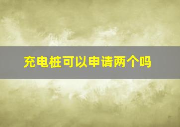 充电桩可以申请两个吗