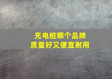 充电桩哪个品牌质量好又便宜耐用