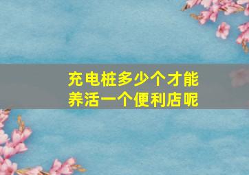 充电桩多少个才能养活一个便利店呢