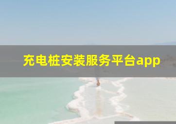 充电桩安装服务平台app