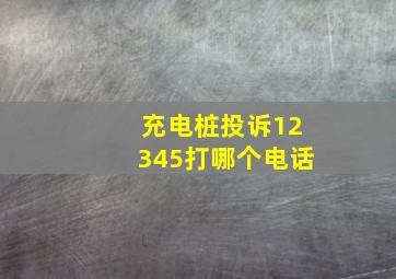 充电桩投诉12345打哪个电话