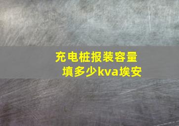 充电桩报装容量填多少kva埃安