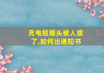 充电桩插头被人拔了,如何出通知书