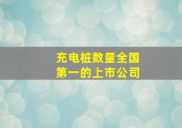 充电桩数量全国第一的上市公司