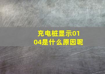 充电桩显示0104是什么原因呢