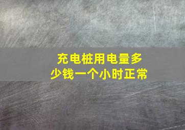 充电桩用电量多少钱一个小时正常