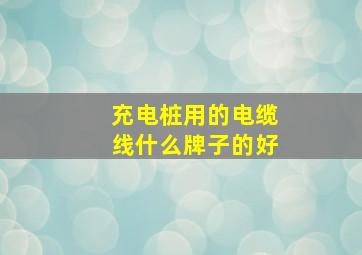 充电桩用的电缆线什么牌子的好