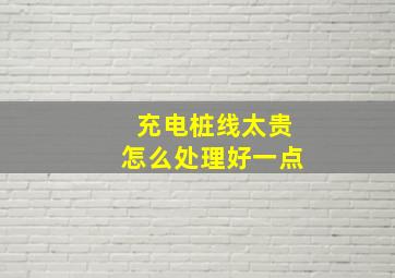 充电桩线太贵怎么处理好一点