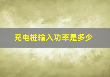 充电桩输入功率是多少