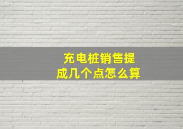 充电桩销售提成几个点怎么算