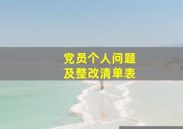 党员个人问题及整改清单表