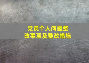 党员个人问题整改事项及整改措施